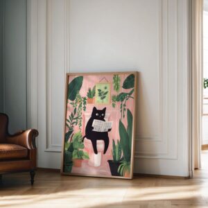 Vintage Cat Bathroom Poster
