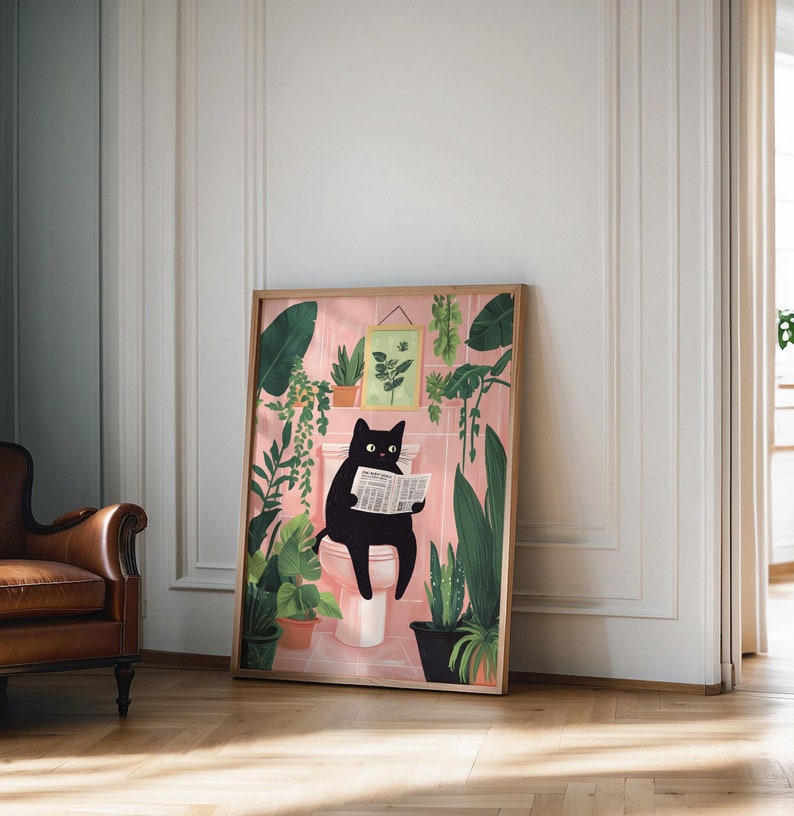 il_794xN.6653787155_cpqj.jpg Vintage Cat Bathroom Poster - Image 1