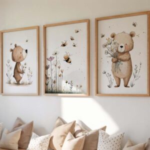 Bear & Bee Kids Poster Set