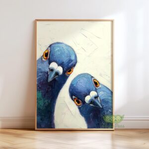 Whimsical Pigeons Art Print