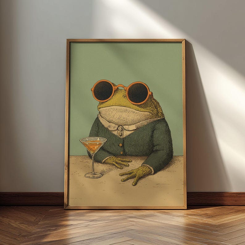il_794xN.7597363161_5gnq.jpg Frog Cocktail Art Poster - Image 1