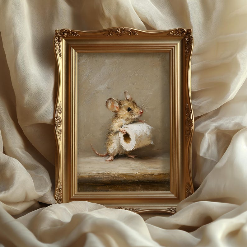 il_794xN.7918079735_2poy.jpg Funny Mouse Bathroom Print - Image 1