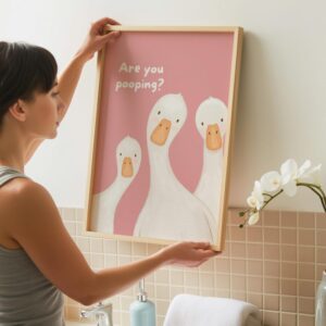 Funny Goose Bathroom Print