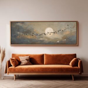 Birds and Moon Canvas Art