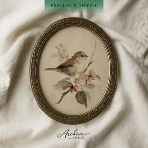 Vintage Botanical Bird Print